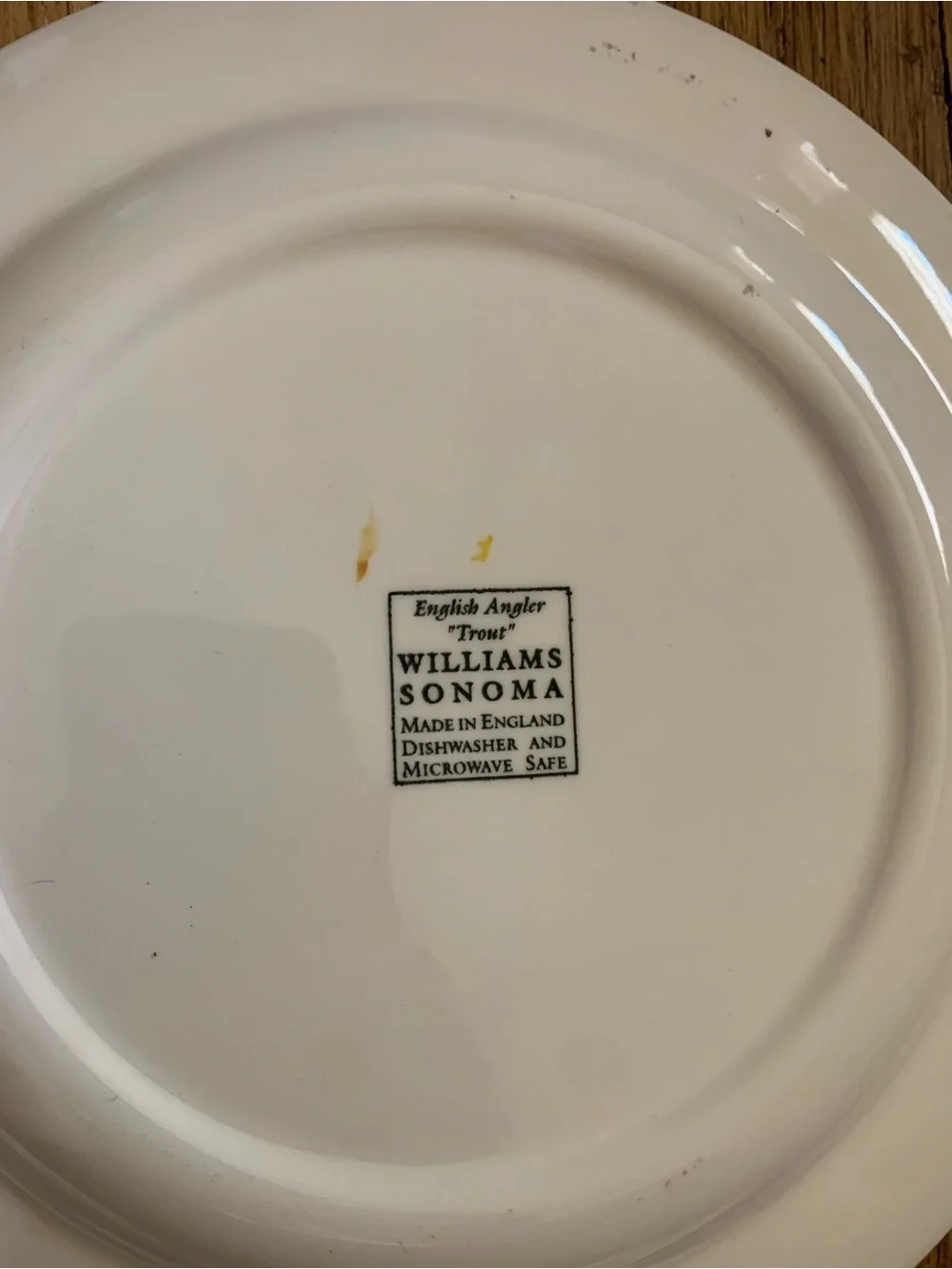 Williams Sonoma Cream Ceramic Dinner Plate with Maker’s Mark
